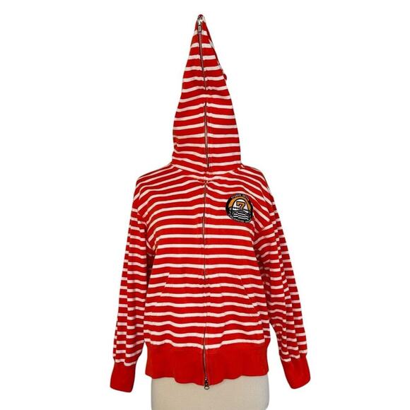 STUDIO SEVEN CHILDHOOD DREAMS Orange Striped Full Zip Japanese Hoodie Jacket S - Picture 6 of 10